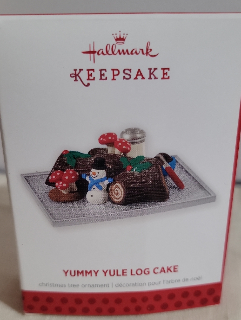 2013 Hallmark Keepsake Yummy Yule Log Cake Ornament - Red & Brown